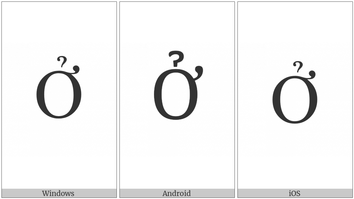 Latin Capital Letter O With Horn And Hook Above on various operating systems