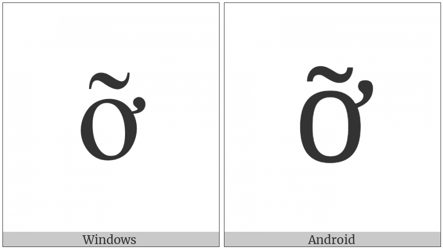 Latin Small Letter O With Horn And Tilde on various operating systems