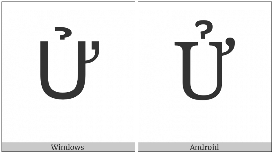 Latin Capital Letter U With Horn And Hook Above on various operating systems