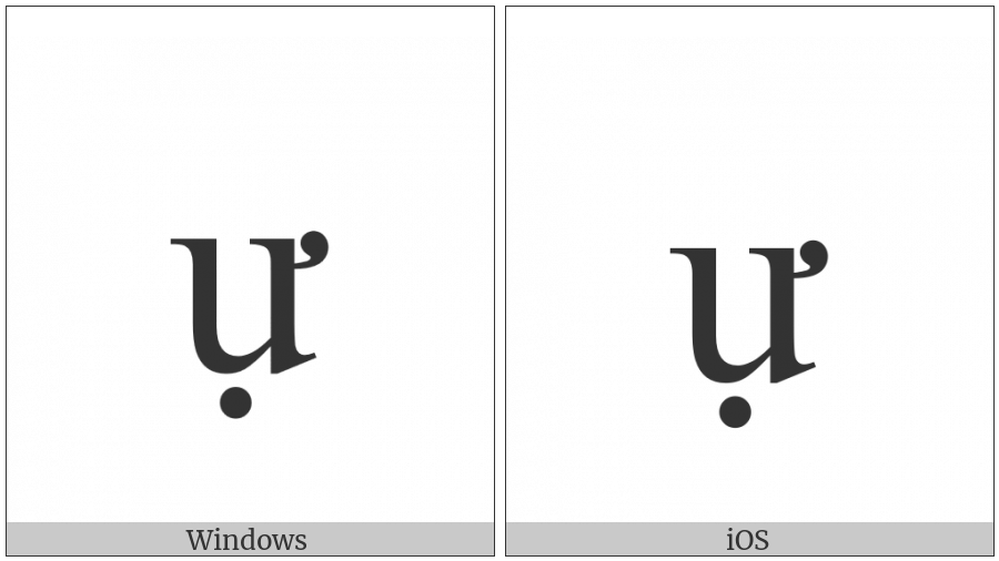 Latin Small Letter U With Horn And Dot Below on various operating systems