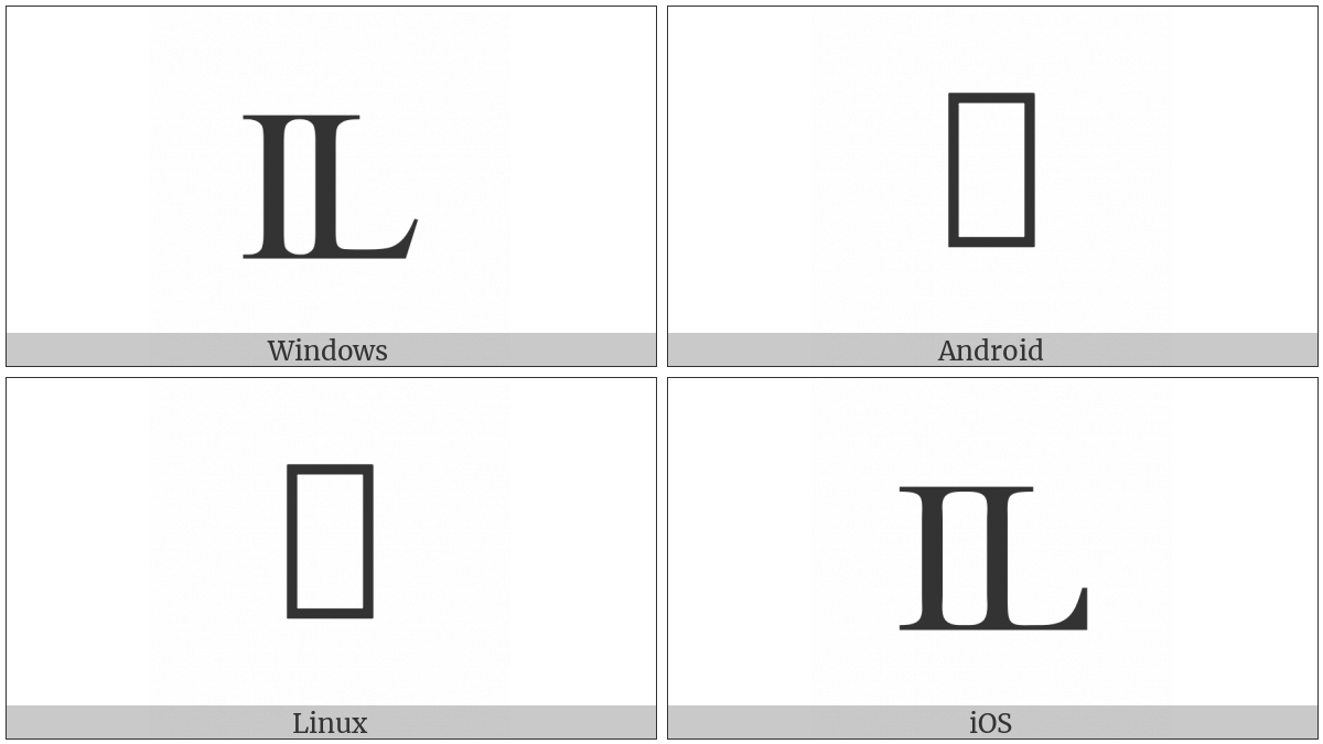 Latin Capital Letter Middle-Welsh Ll on various operating systems