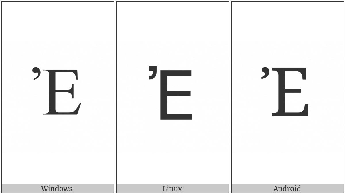 Greek Capital Letter Epsilon With Psili on various operating systems