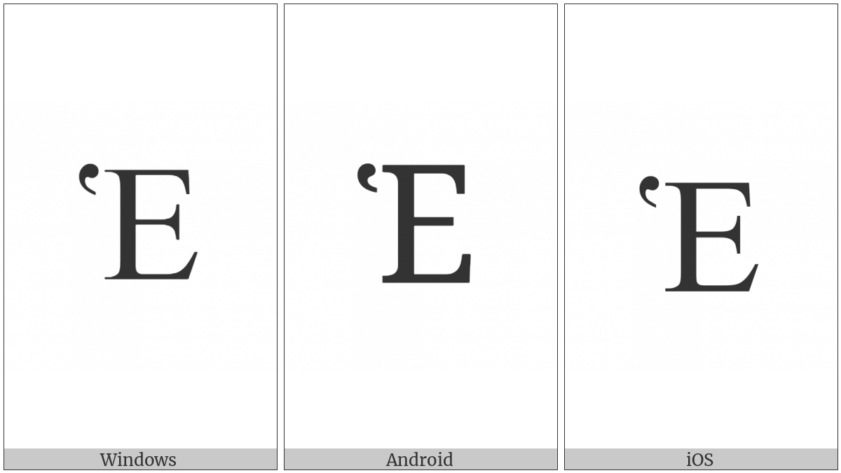 Greek Capital Letter Epsilon With Dasia on various operating systems