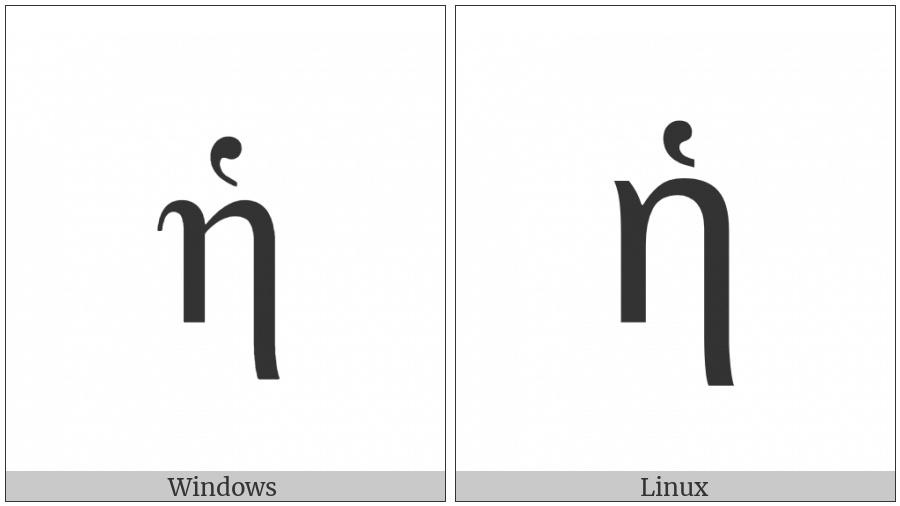 Greek Small Letter Eta With Dasia on various operating systems