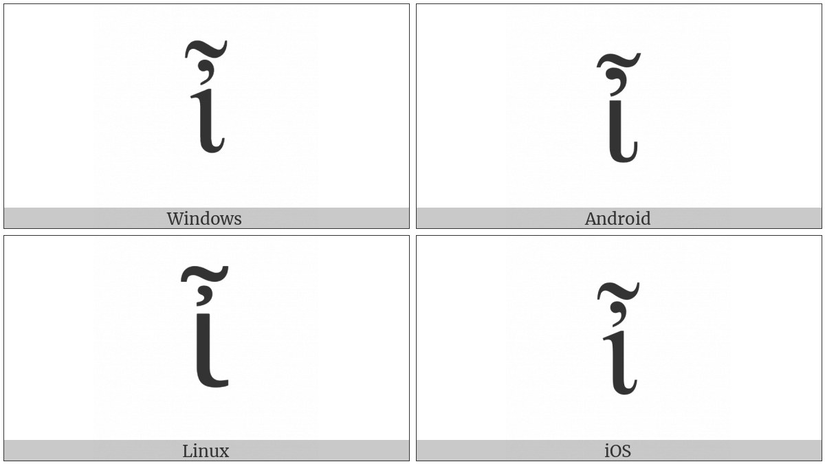 Greek Small Letter Iota With Psili And Perispomeni on various operating systems