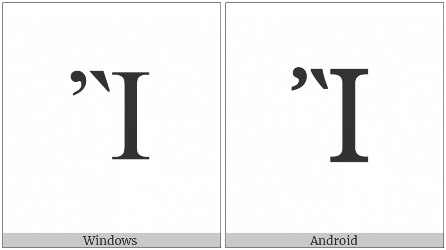 Greek Capital Letter Iota With Psili And Varia on various operating systems