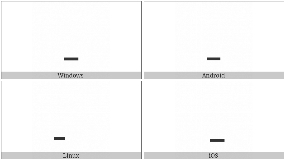 Combining Minus Sign Below on various operating systems