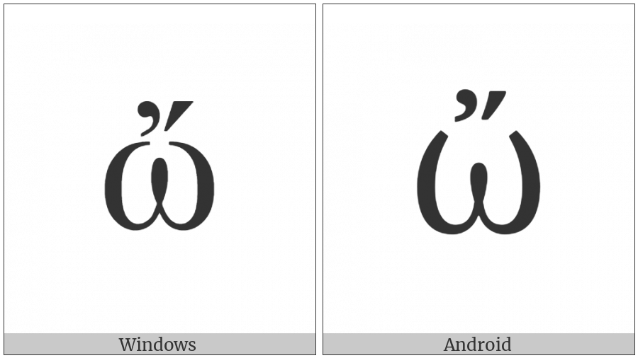 Greek Small Letter Omega With Psili And Oxia on various operating systems