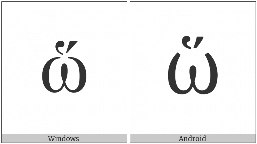 Greek Small Letter Omega With Dasia And Oxia on various operating systems