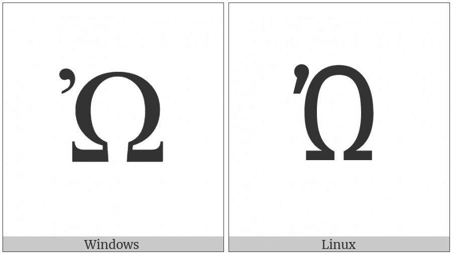 Greek Capital Letter Omega With Psili on various operating systems