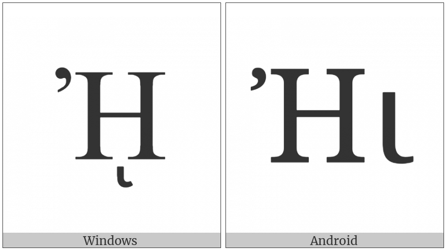 Greek Capital Letter Eta With Psili And Prosgegrammeni on various operating systems