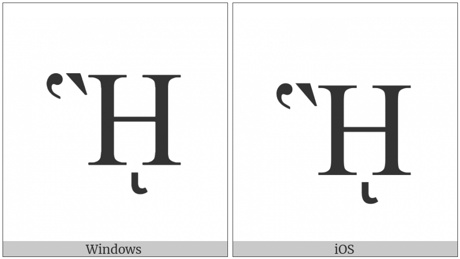 Greek Capital Letter Eta With Dasia And Varia And Prosgegrammeni on various operating systems