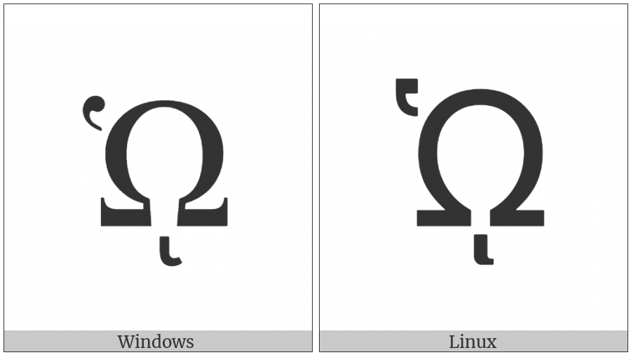 Greek Capital Letter Omega With Dasia And Prosgegrammeni on various operating systems