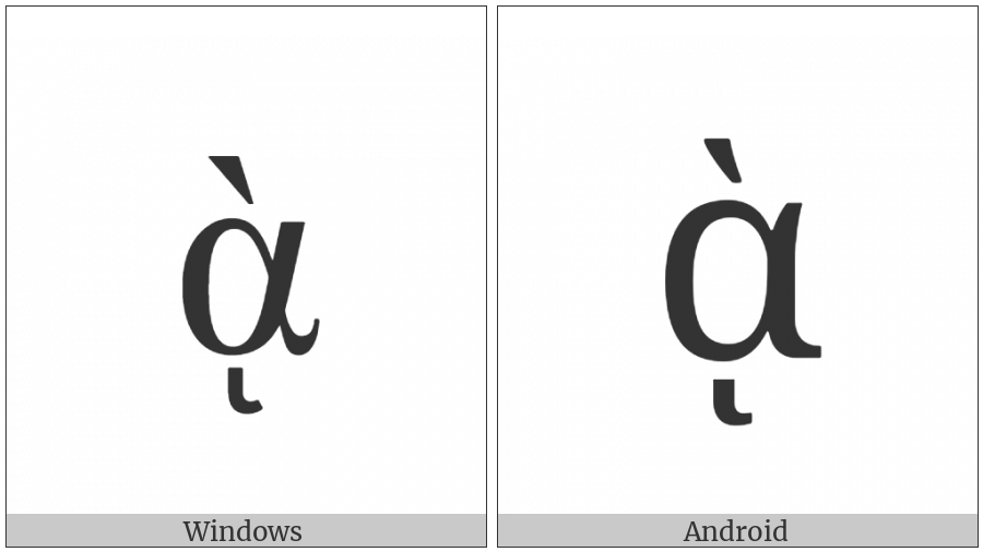 Greek Small Letter Alpha With Varia And Ypogegrammeni on various operating systems