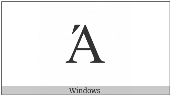 Greek Capital Letter Alpha With Oxia on various operating systems