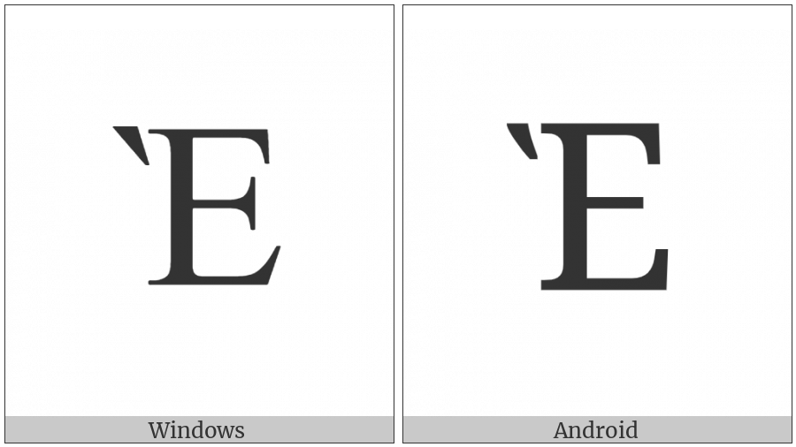 Greek Capital Letter Epsilon With Varia on various operating systems