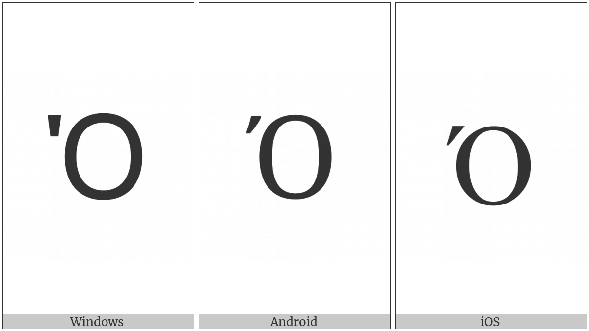 Greek Capital Letter Omicron With Oxia on various operating systems