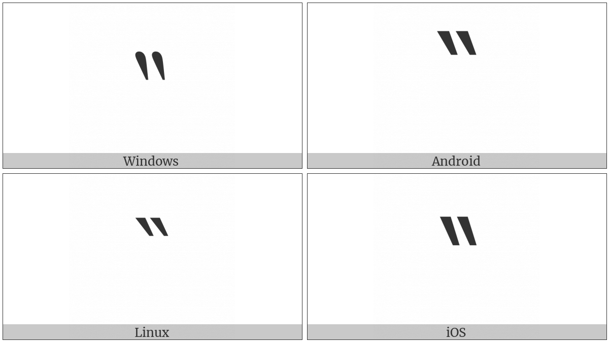 Reversed Double Prime on various operating systems