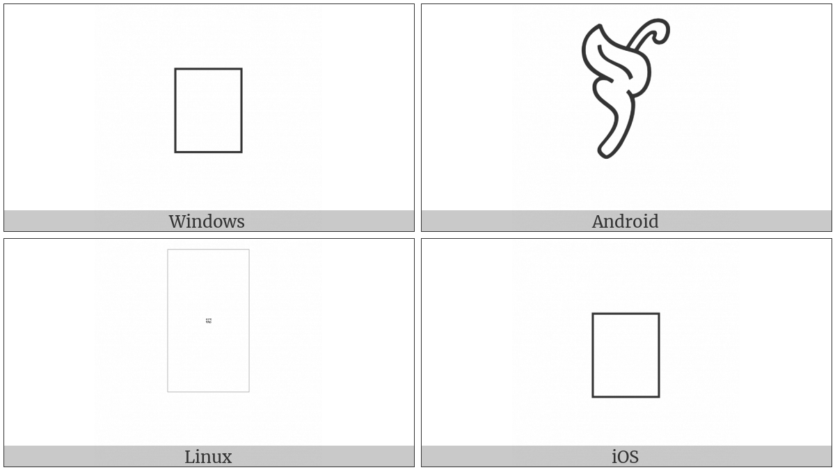 Anatolian Hieroglyph A058 on various operating systems