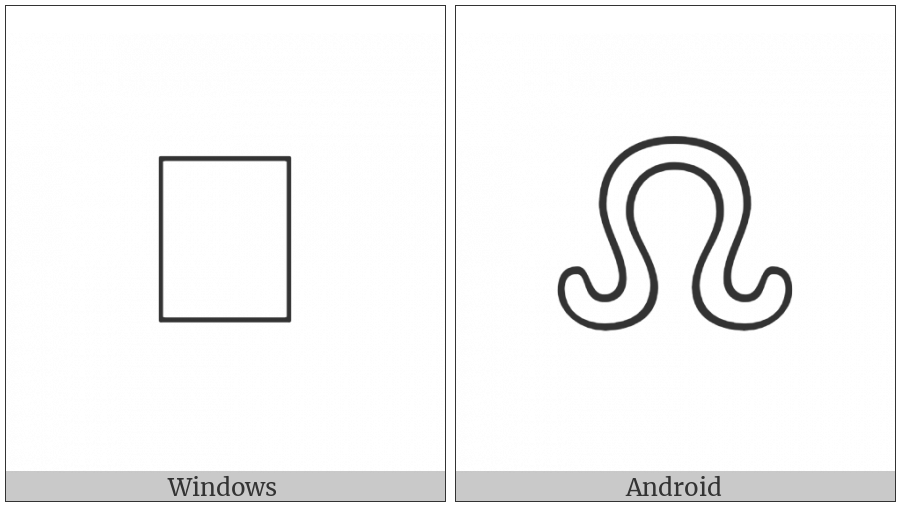 Anatolian Hieroglyph A195 on various operating systems