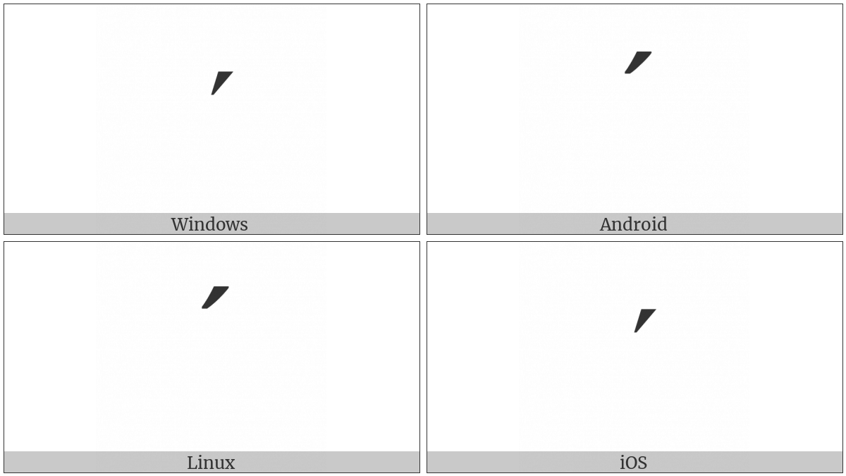 Combining Acute Tone Mark on various operating systems