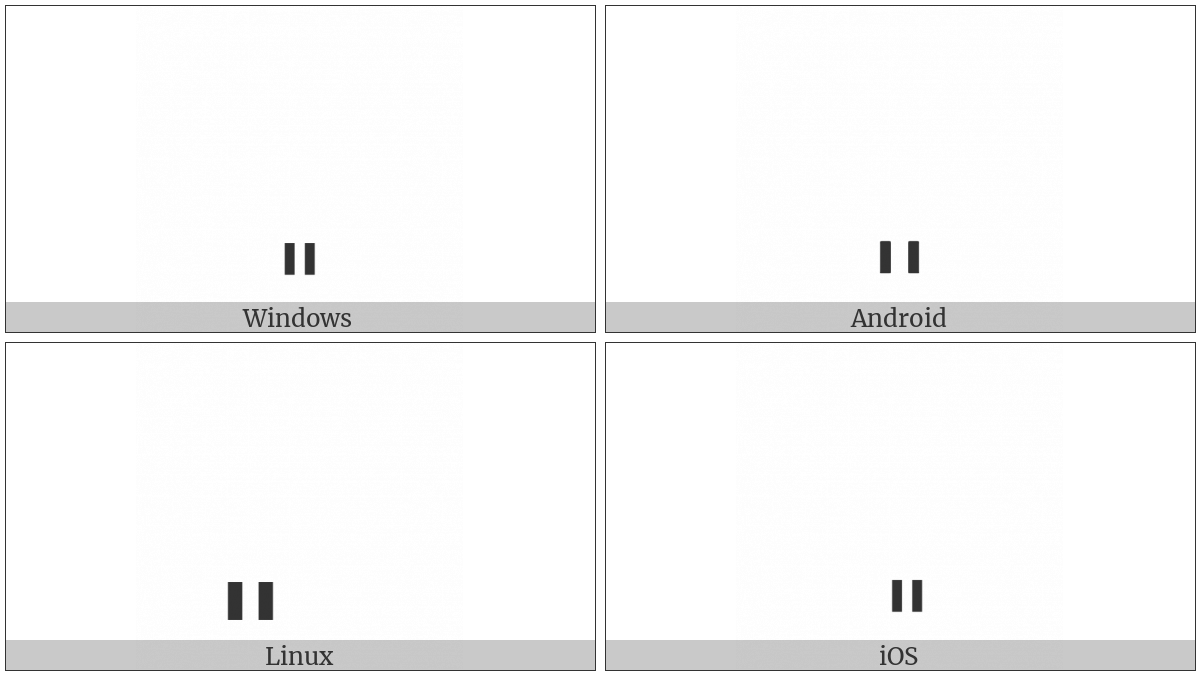 Combining Double Vertical Line Below on various operating systems