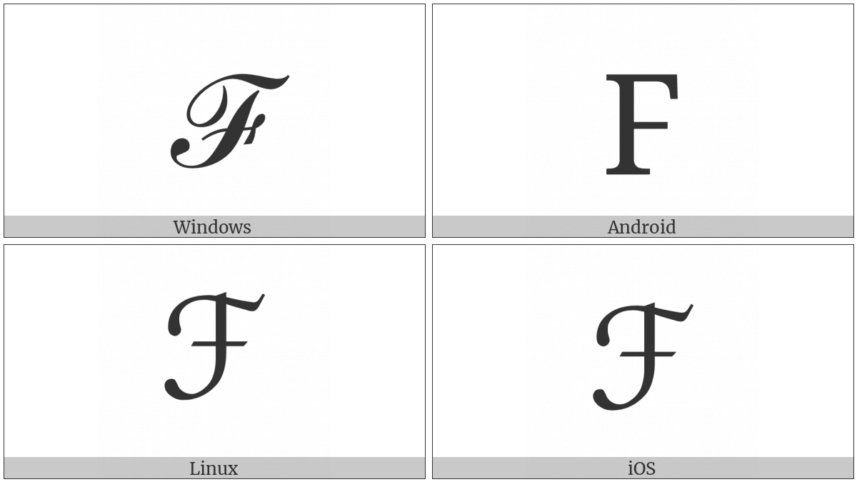 ℱ (SCRIPT CAPITAL F) UTF-8 character | UTF-8 Icons