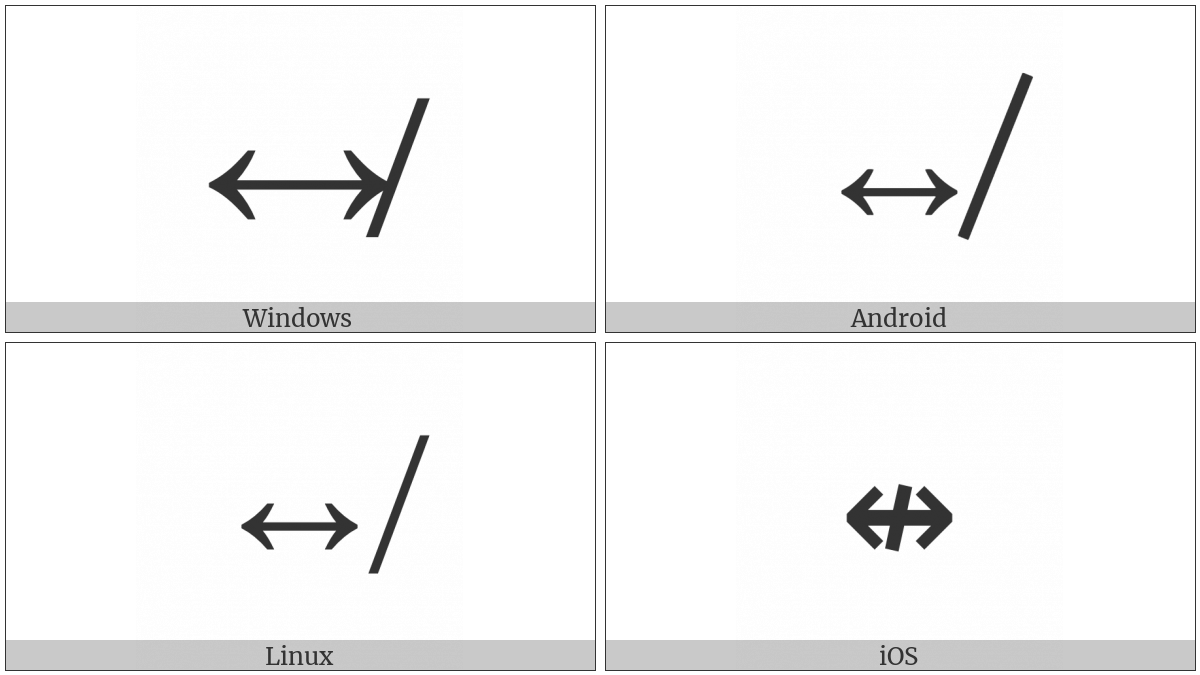 Left Right Arrow With Stroke on various operating systems