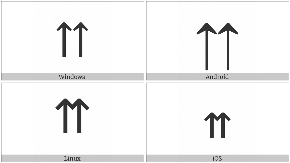 Upwards Paired Arrows on various operating systems