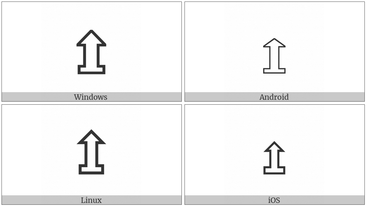 Upwards White Arrow On Pedestal on various operating systems