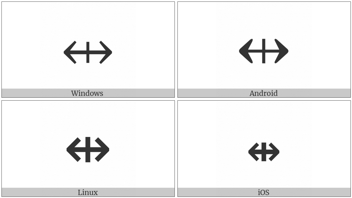 Left Right Arrow With Vertical Stroke on various operating systems