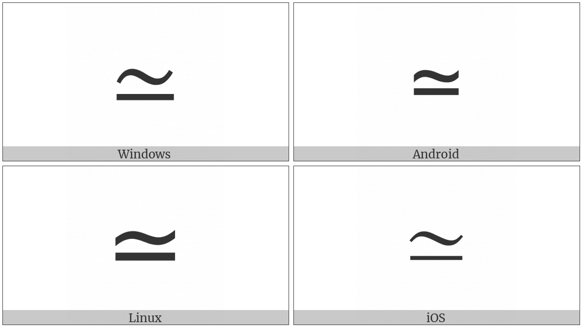 Asymptotically Equal To on various operating systems