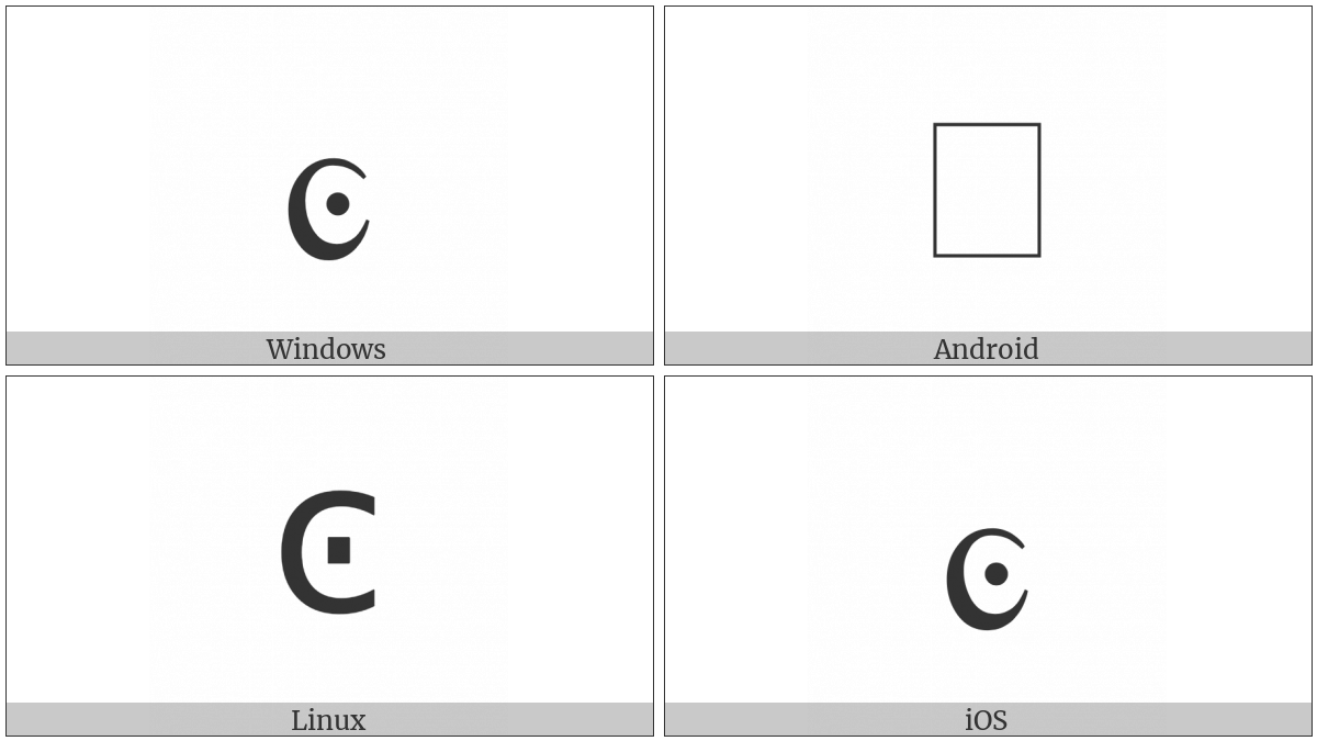 Greek Small Dotted Lunate Sigma Symbol on various operating systems