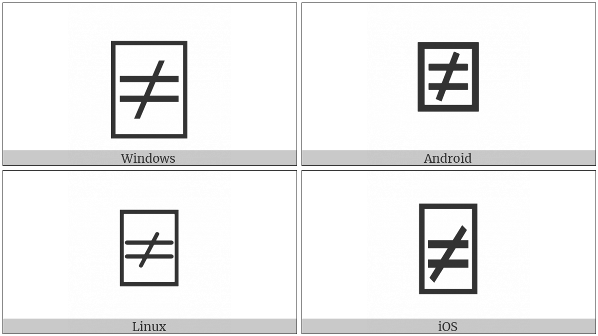 Apl Functional Symbol Quad Not Equal on various operating systems