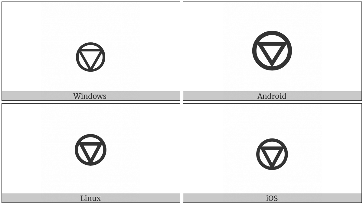 Circled Triangle Down on various operating systems