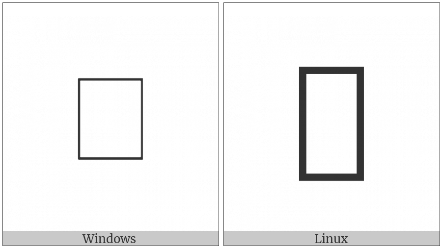 Pahawh Hmong Vowel Kub on various operating systems