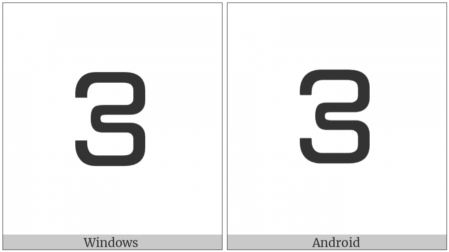 Pahawh Hmong Digit Two on various operating systems