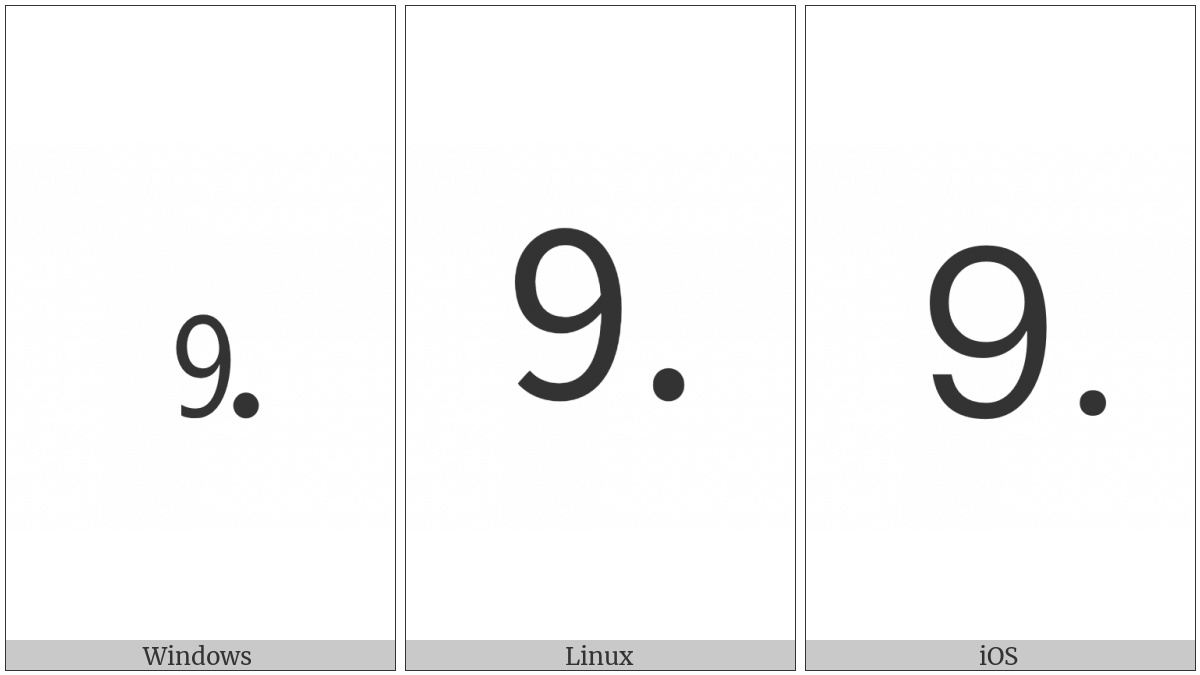 Digit Nine Full Stop on various operating systems