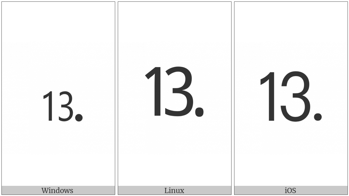 Number Thirteen Full Stop on various operating systems