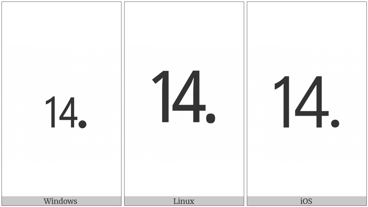 Number Fourteen Full Stop on various operating systems