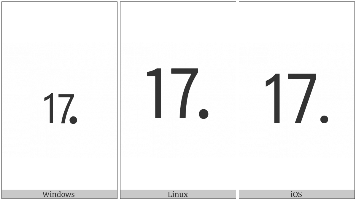 Number Seventeen Full Stop on various operating systems