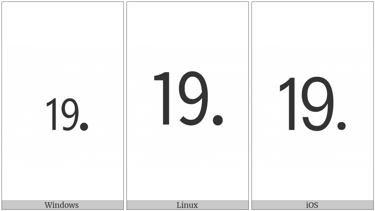 Number Nineteen Full Stop on various operating systems