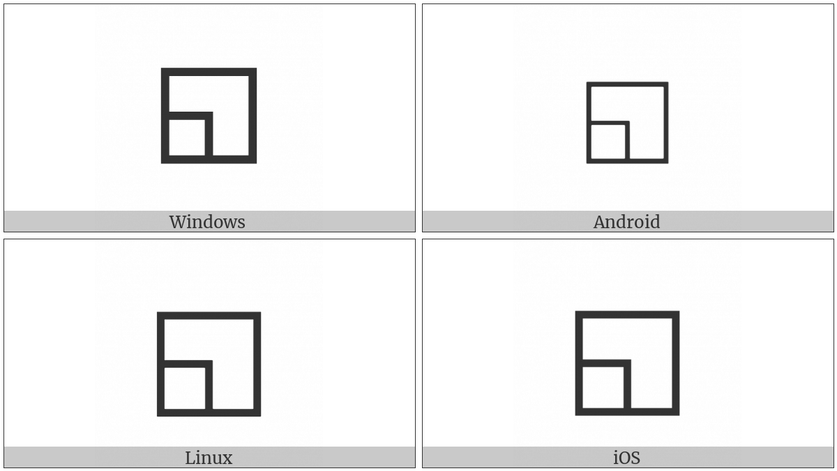 White Square With Lower Left Quadrant on various operating systems