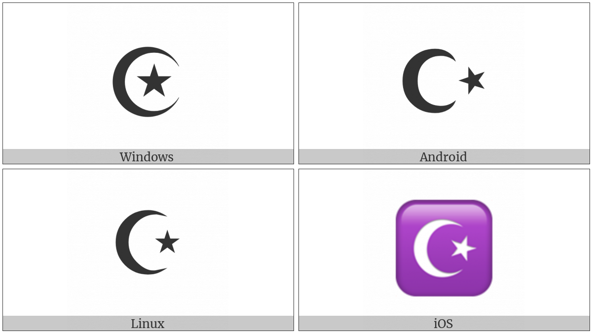 Star And Crescent on various operating systems