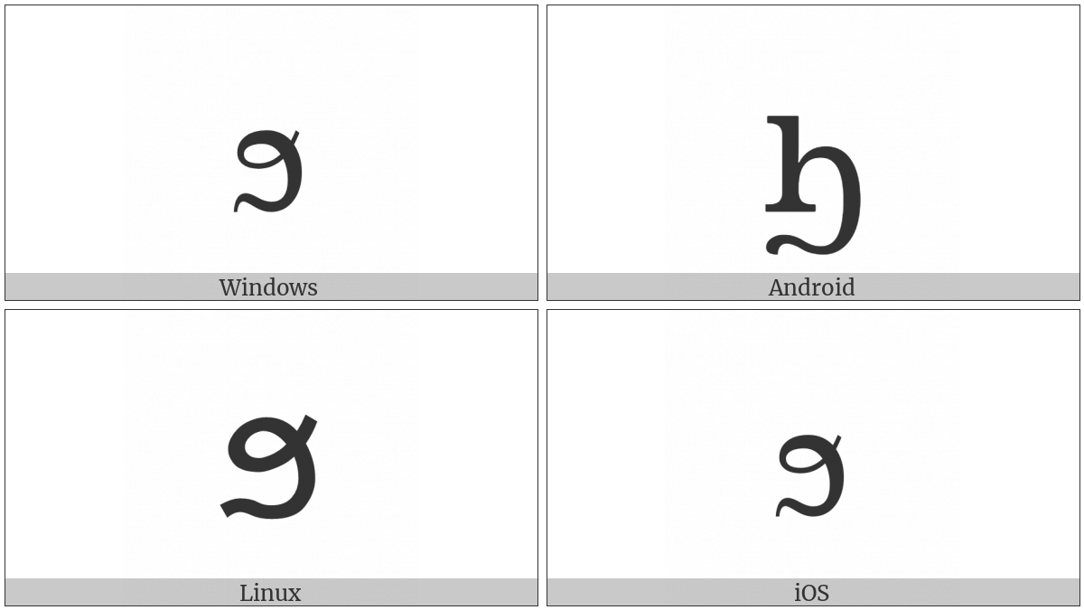 Coptic Small Letter Khei on various operating systems